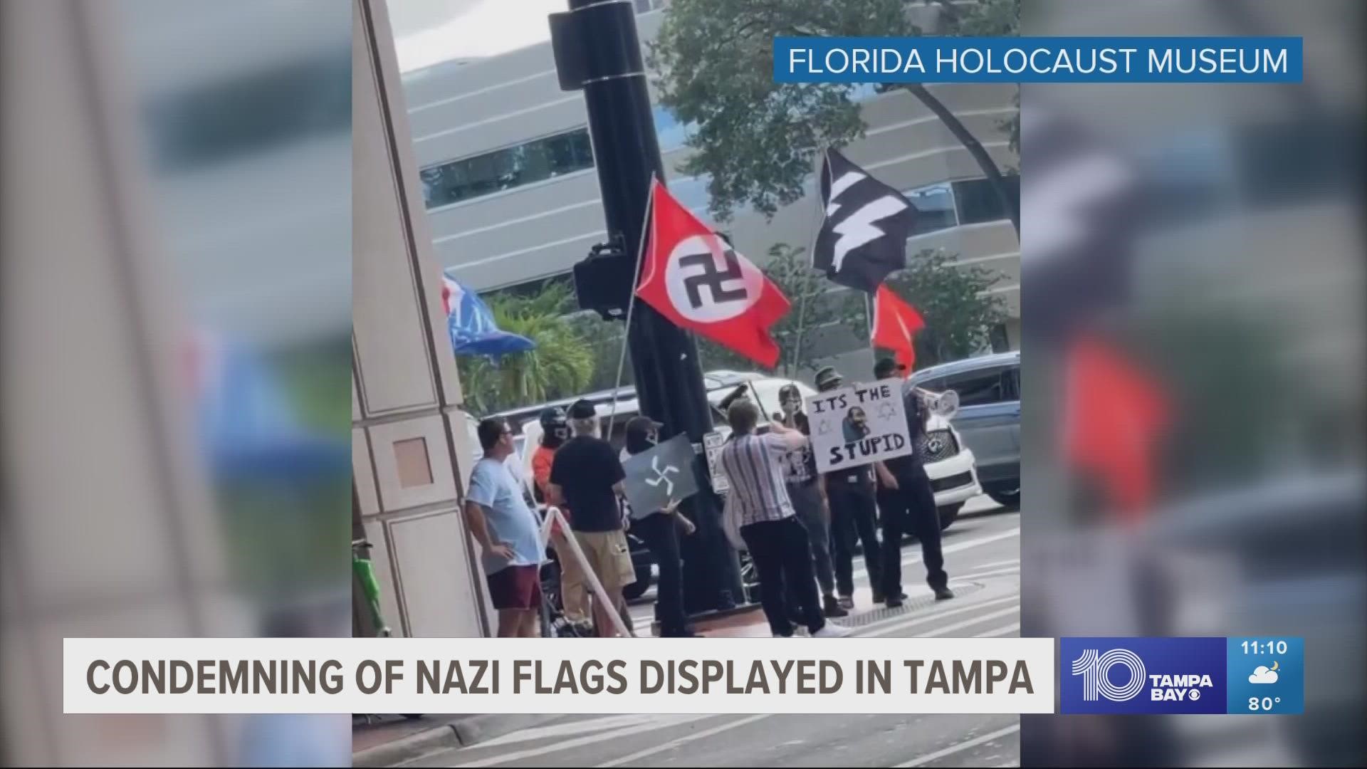 The Florida Holocaust Museum says pictures of the antisemitic display were sent to the museum by people near the area.
