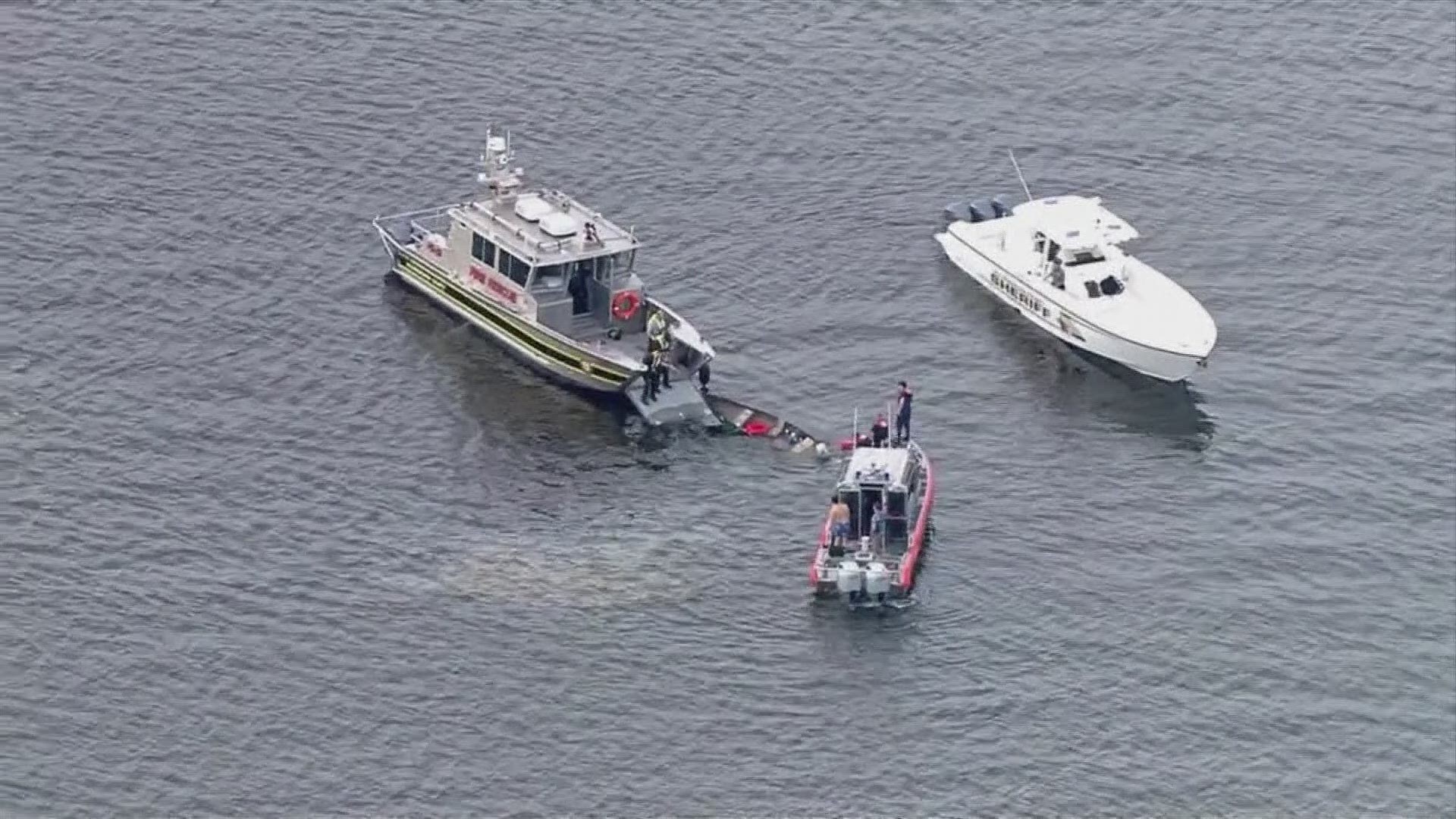 Two people had to be rescued Wednesday morning after their boat capsized east of Pine Key in Hillsborough County.
