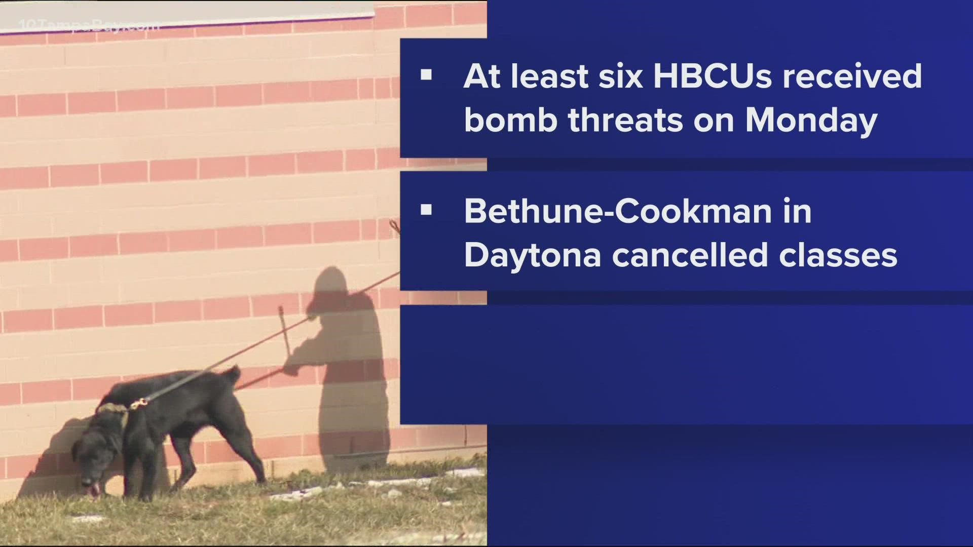 Daytona Beach police are investigating. At least six total HBCUs across the US on Monday received similar threats.