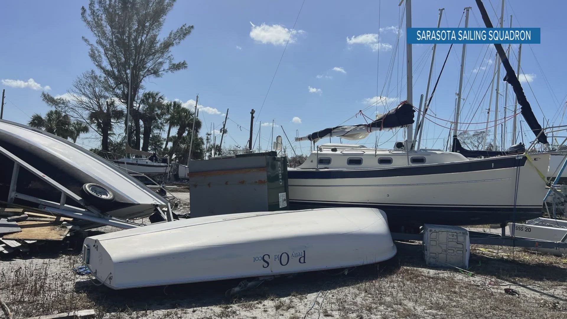 After taking in nearly 3 feet of water with Helene, Milton's heavy winds toppled many of the 250 boats kept in the yard, destroying around 30.