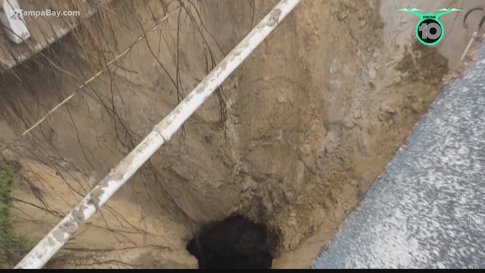 Emergency managers say the hole is now 55 feet deep.