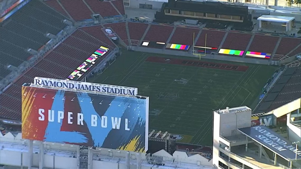 Pirate ship at Raymond James Stadium ahead of Super Bowl LV 