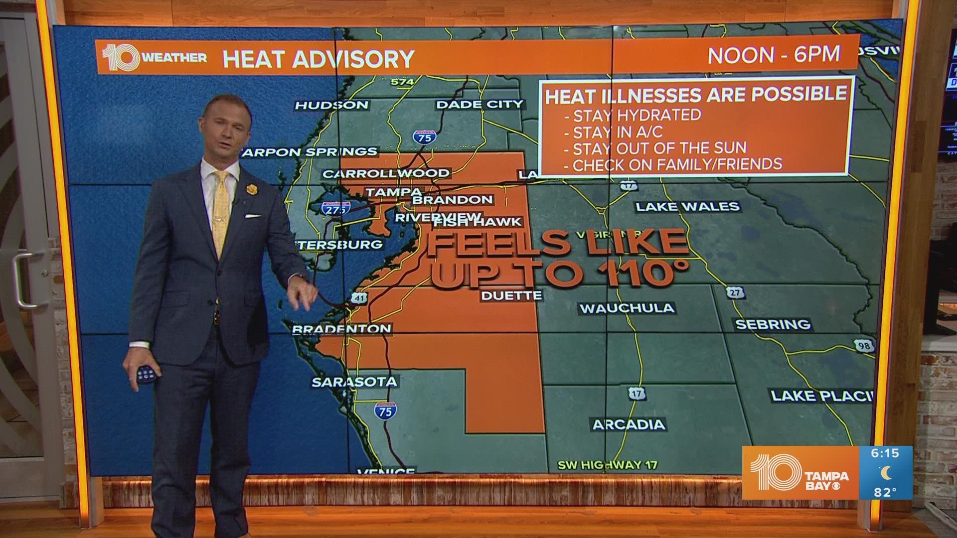 Heat Advisory for Hillsborough and Manatee County