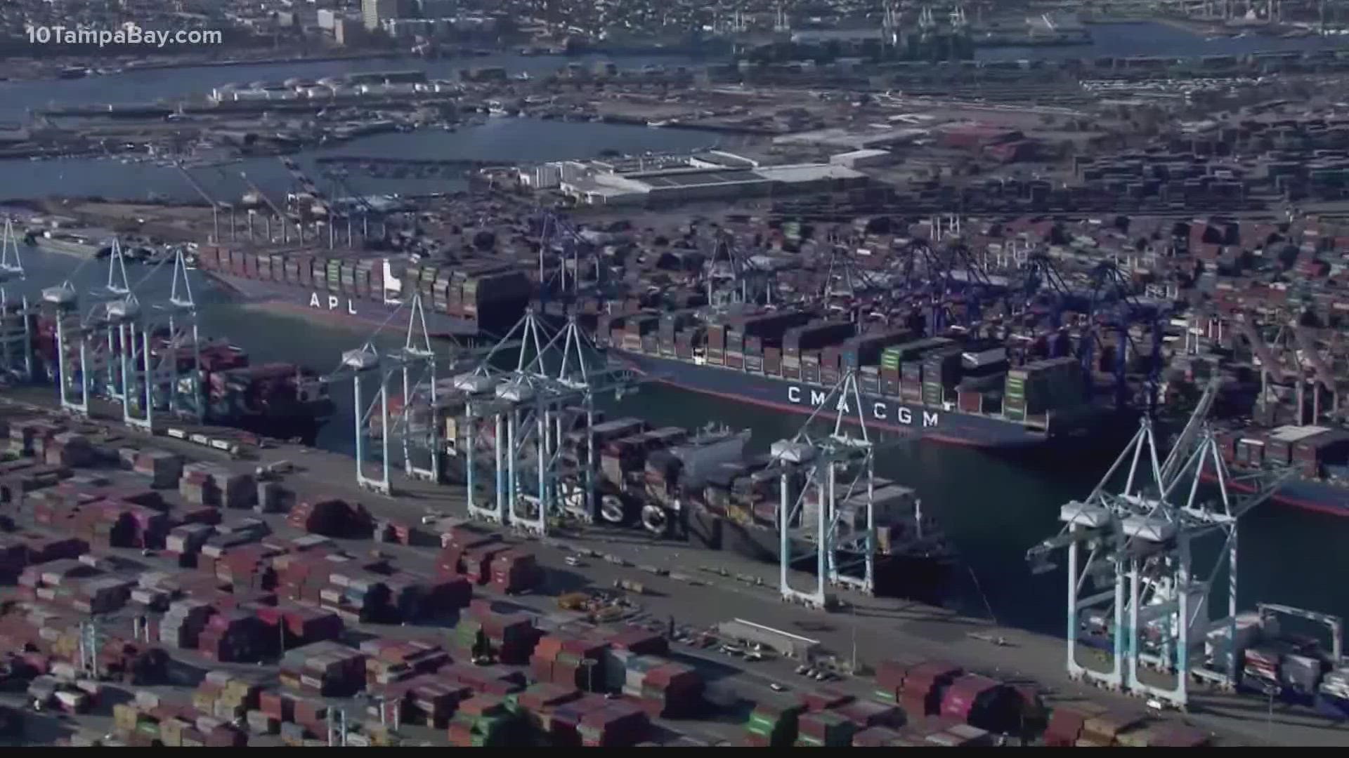 Cargo ships are stuck at sea, some have been there for months. On Wednesday there were nearly 60 cargo ships are stuck floating outside the ports of Los Angeles