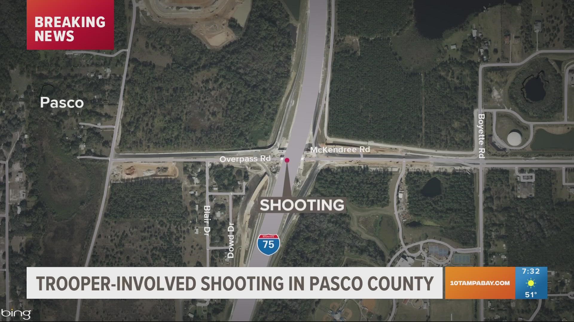 The shooting happened in the area of Overpass Road and I-75