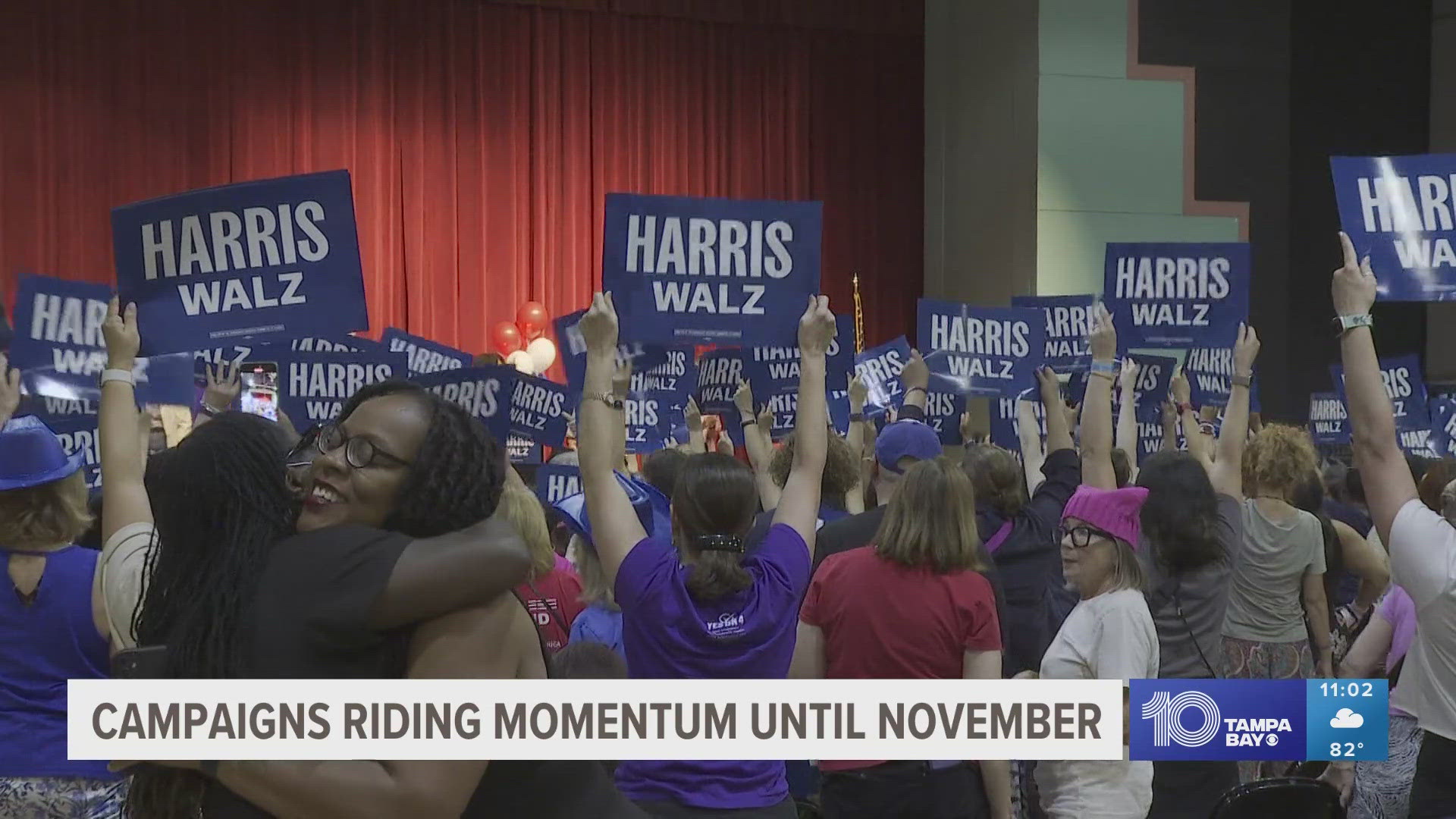 The Harris campaign held an event in Tampa Saturday after the Trump campaign announced an endorsement from Robert F. Kennedy Jr.