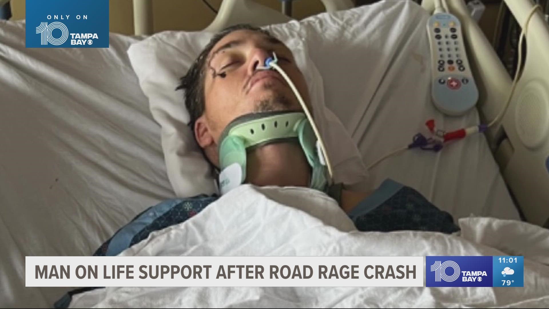 Levi Lamoreaux is on life support after deputies say Kristopher Hite swerved into him, causing a violent crash.