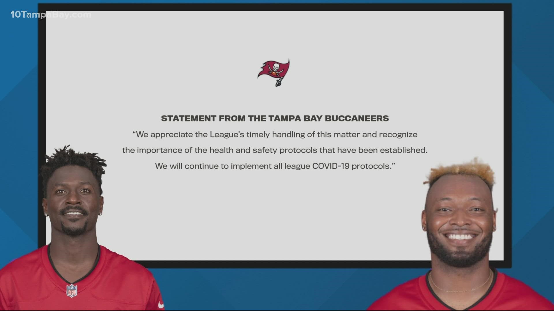 The league says both Bucs players "misrepresented their vaccination status."