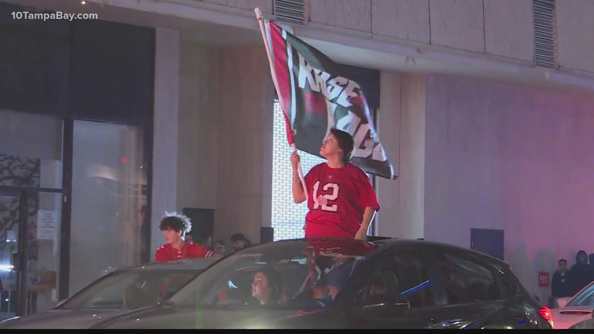 Bucs fans were out celebrating in Tampa until early this morning.