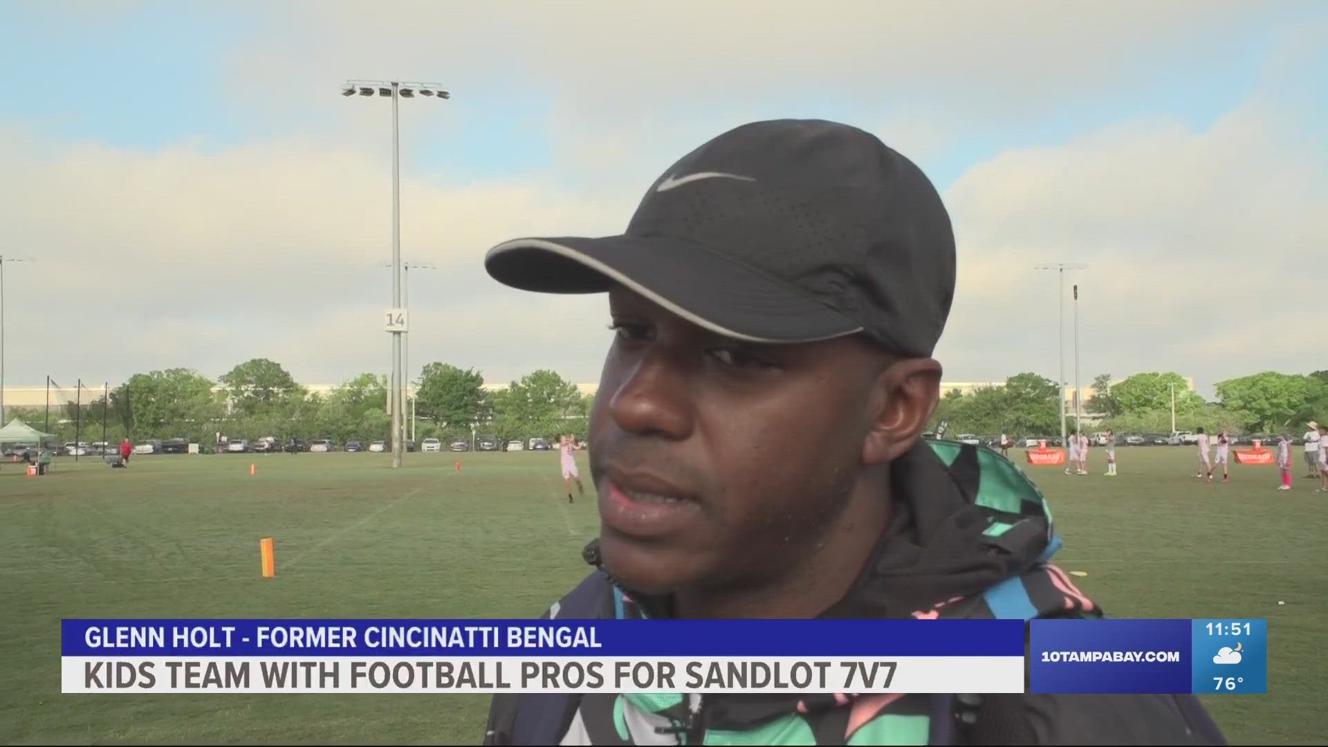 Dozens of former NFL players came out to coach a 7-on-7 sandlot tournament for the second year.
