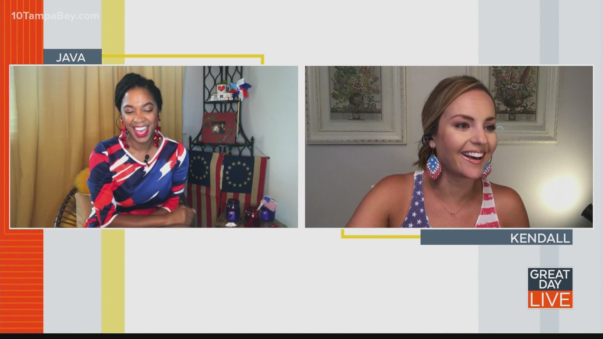 Kendall and Java put their skills to the test by playing an Independence Day trivia game.
