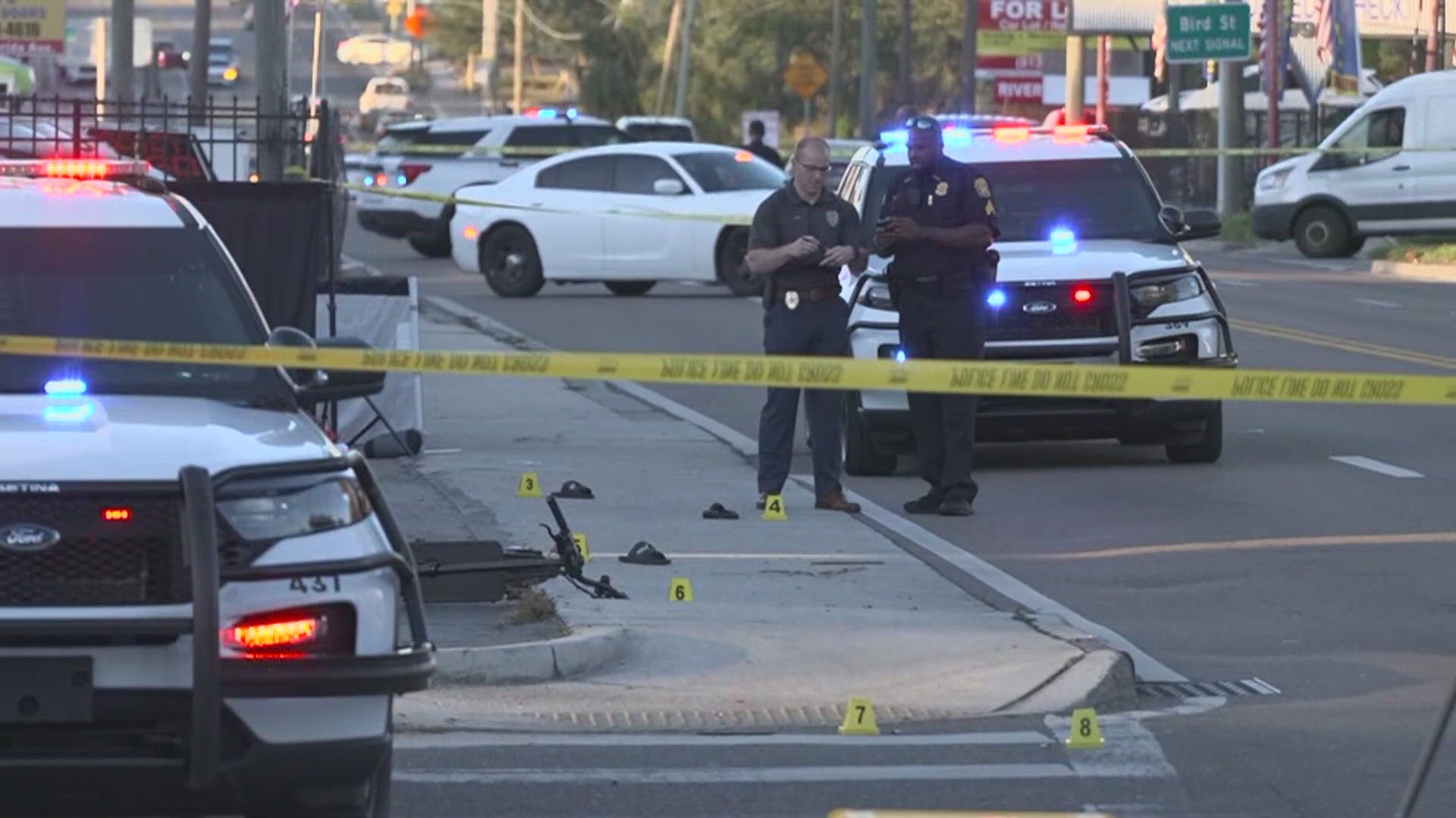 North Florida Avenue shut down Monday afternoon between East Hanlon Street and East Kirby Street.