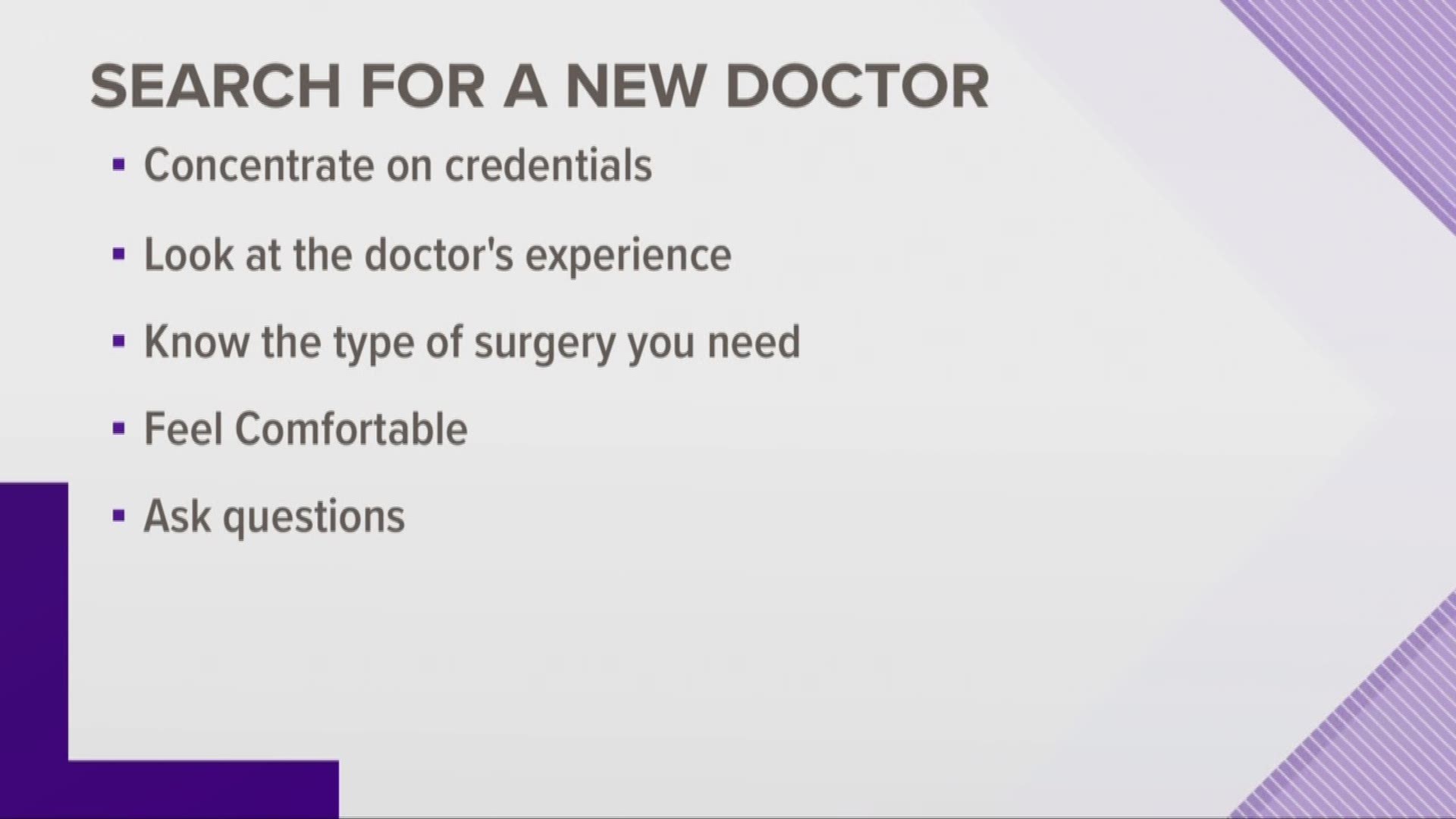 Patients searching for a new place to be treated should ask questions before deciding, experts say.