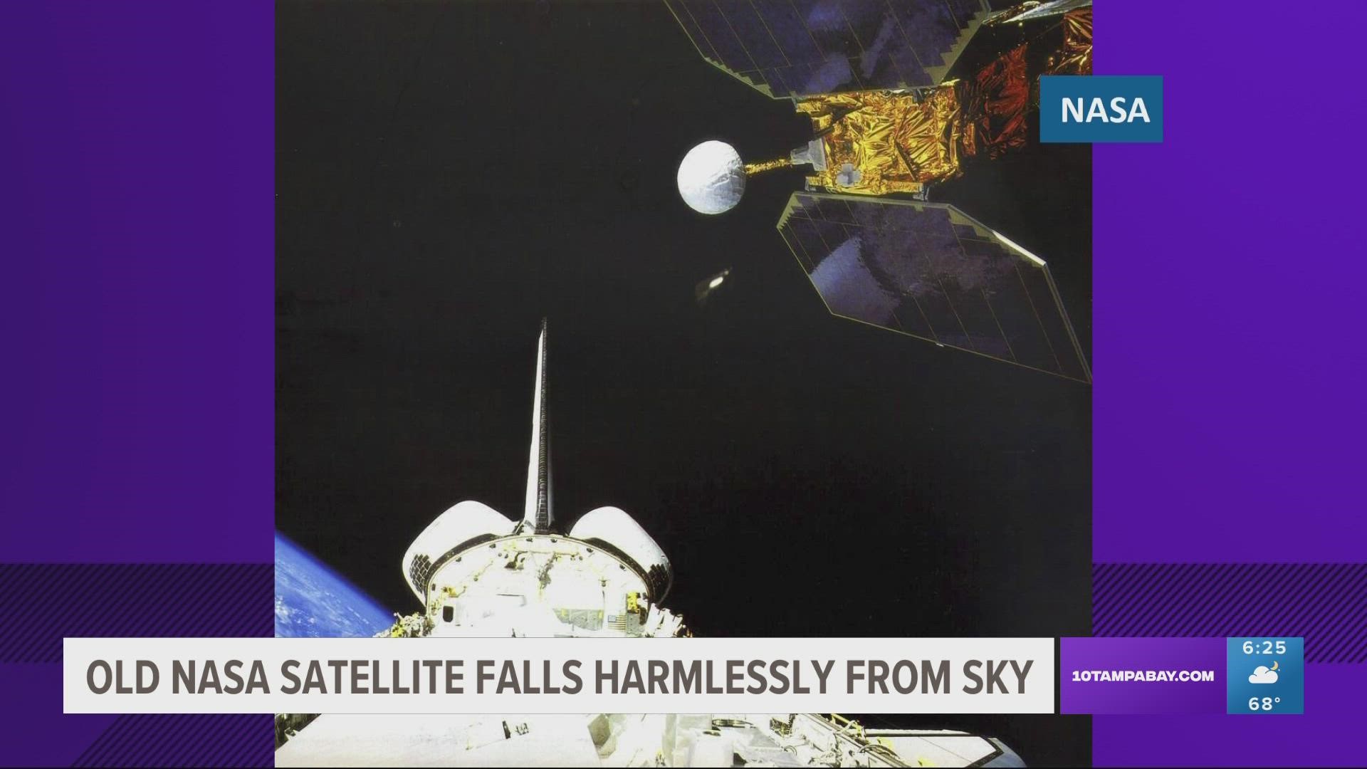 The 5,400-pound satellite reentered our atmosphere Sunday night.