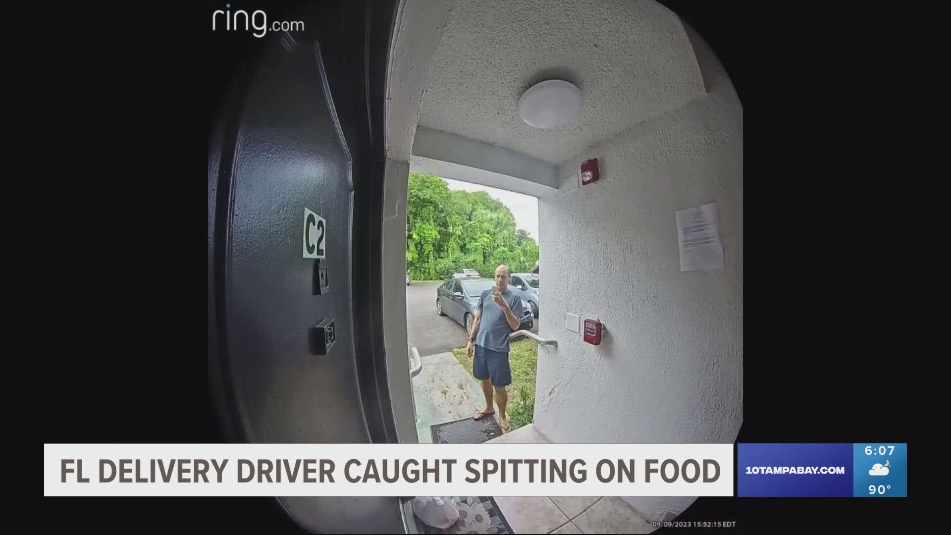A family in South Florida saw their delivery driver spit on their food, and they believe they know why.