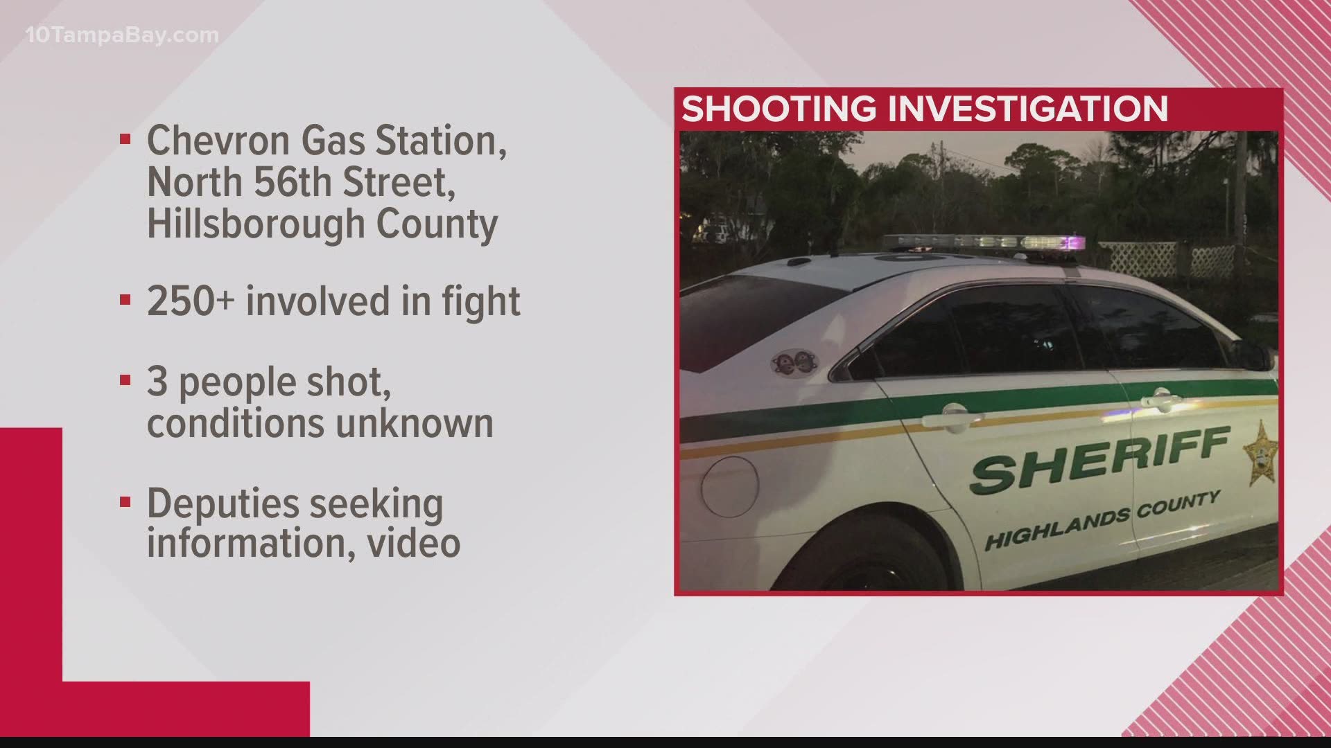 Deputies are looking for information on what led up to the shooting and the people involved.