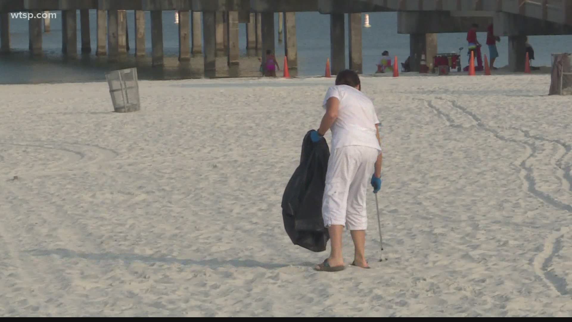 Volunteer groups that usually clean beach trash are unable to help due to quarantine safety rules.