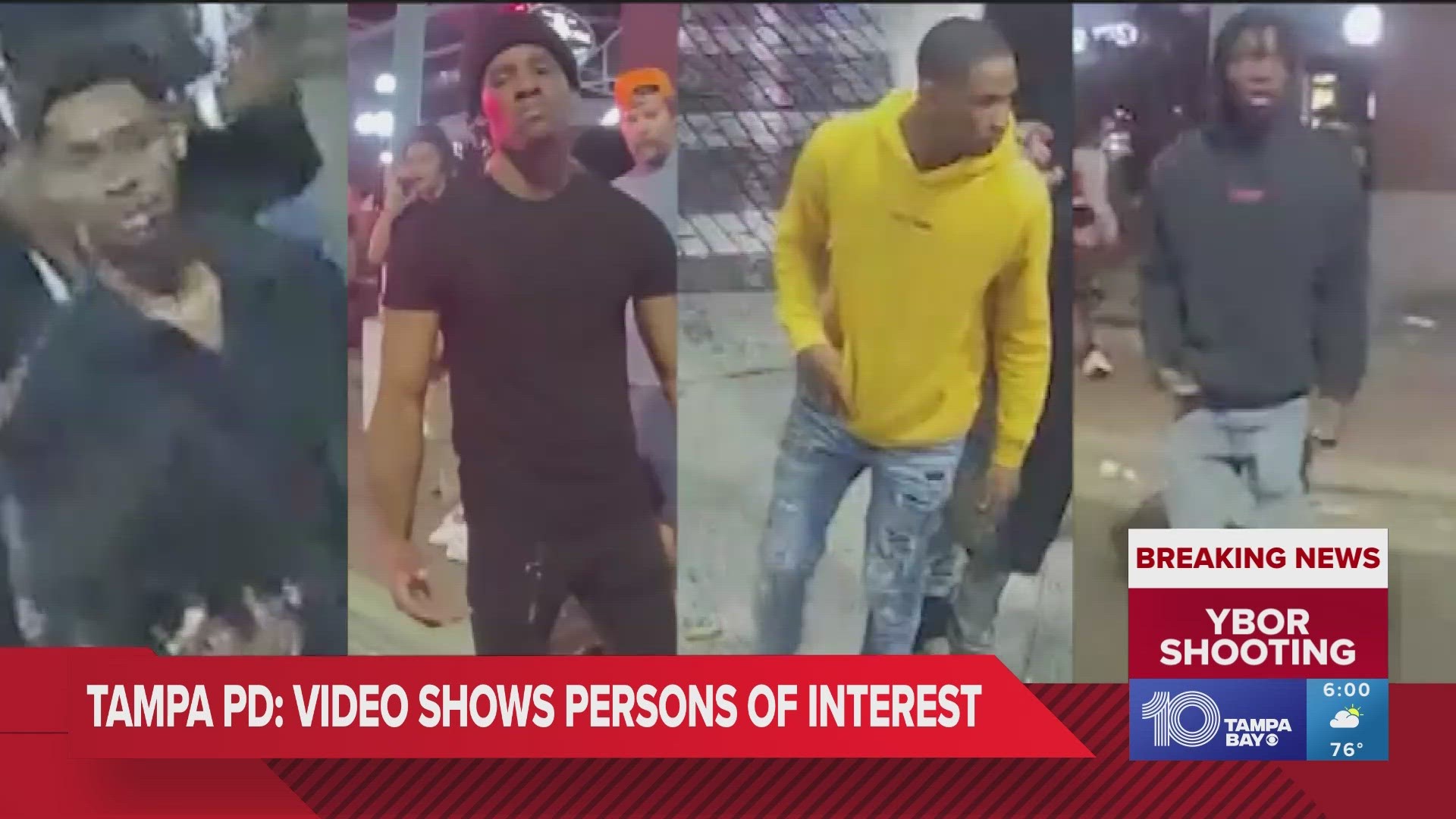 The video shows a total of seven people, most of whom were walking together on the night when the shooting occurred.