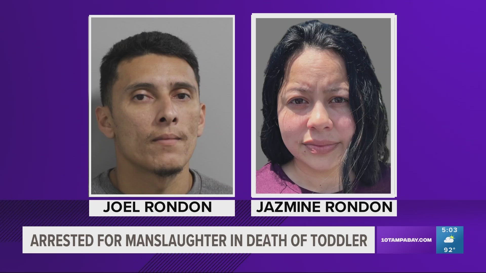 The little girl's parents have been arrested and charged with aggravated manslaughter of a child.