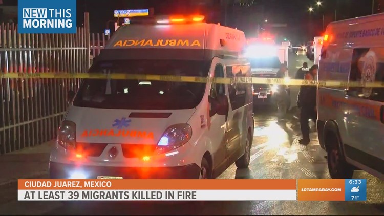 At least 39 people killed in fire at Mexico immigration detention center near US border