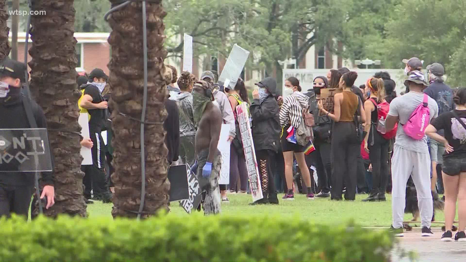 For the second weekend, people are walking through downtown Tampa against police brutality and racial injustice following the death of George Floyd.