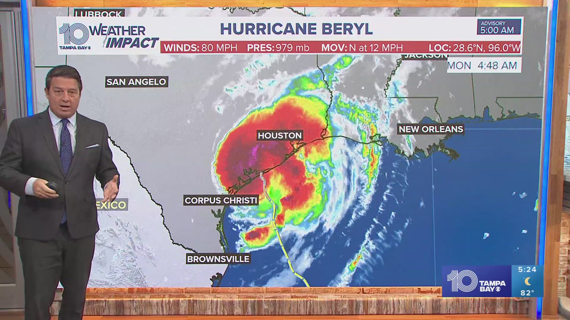 Tropical Storm Beryl strengthened into a hurricane and made landfall as a Category 1 storm in Texas.