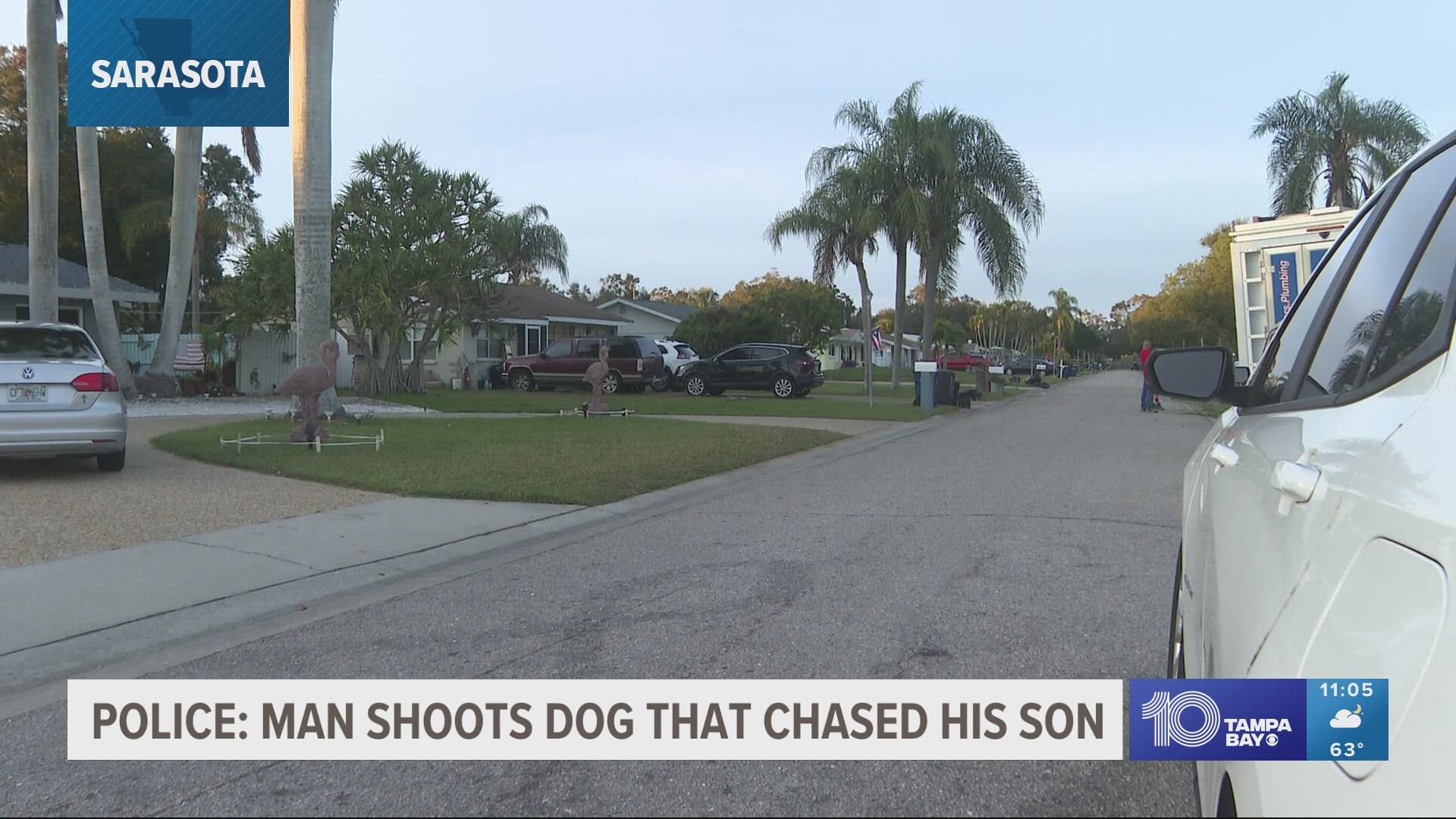 Police say the man shot the dog in the leg on Dodge Avenue near 22nd Street.