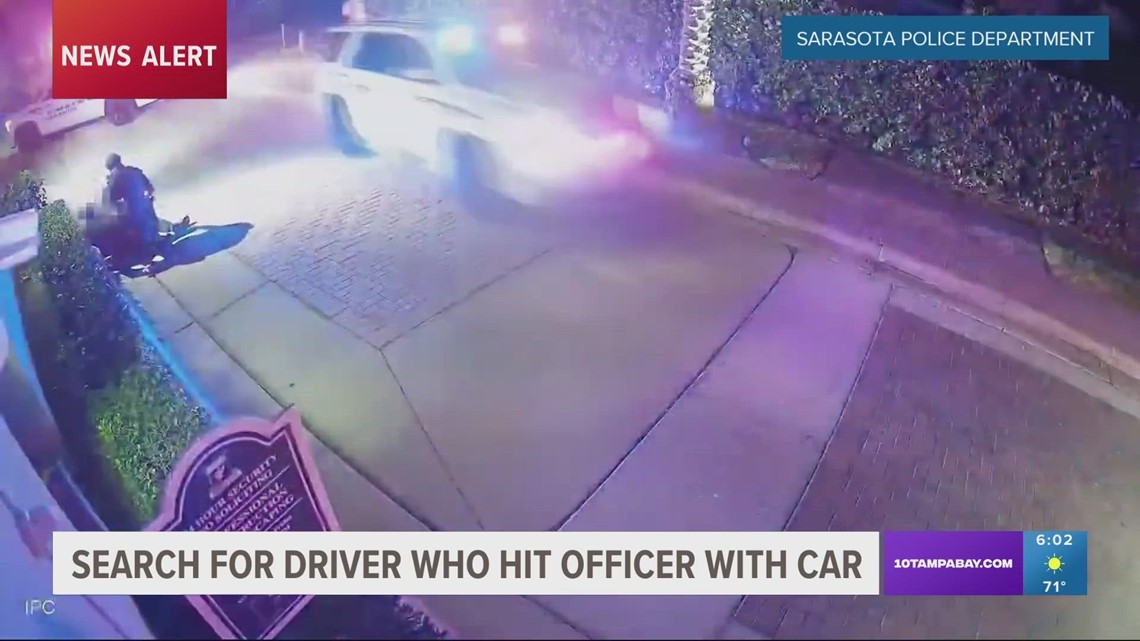 Sarasota police looking for driver who hit officer head-on