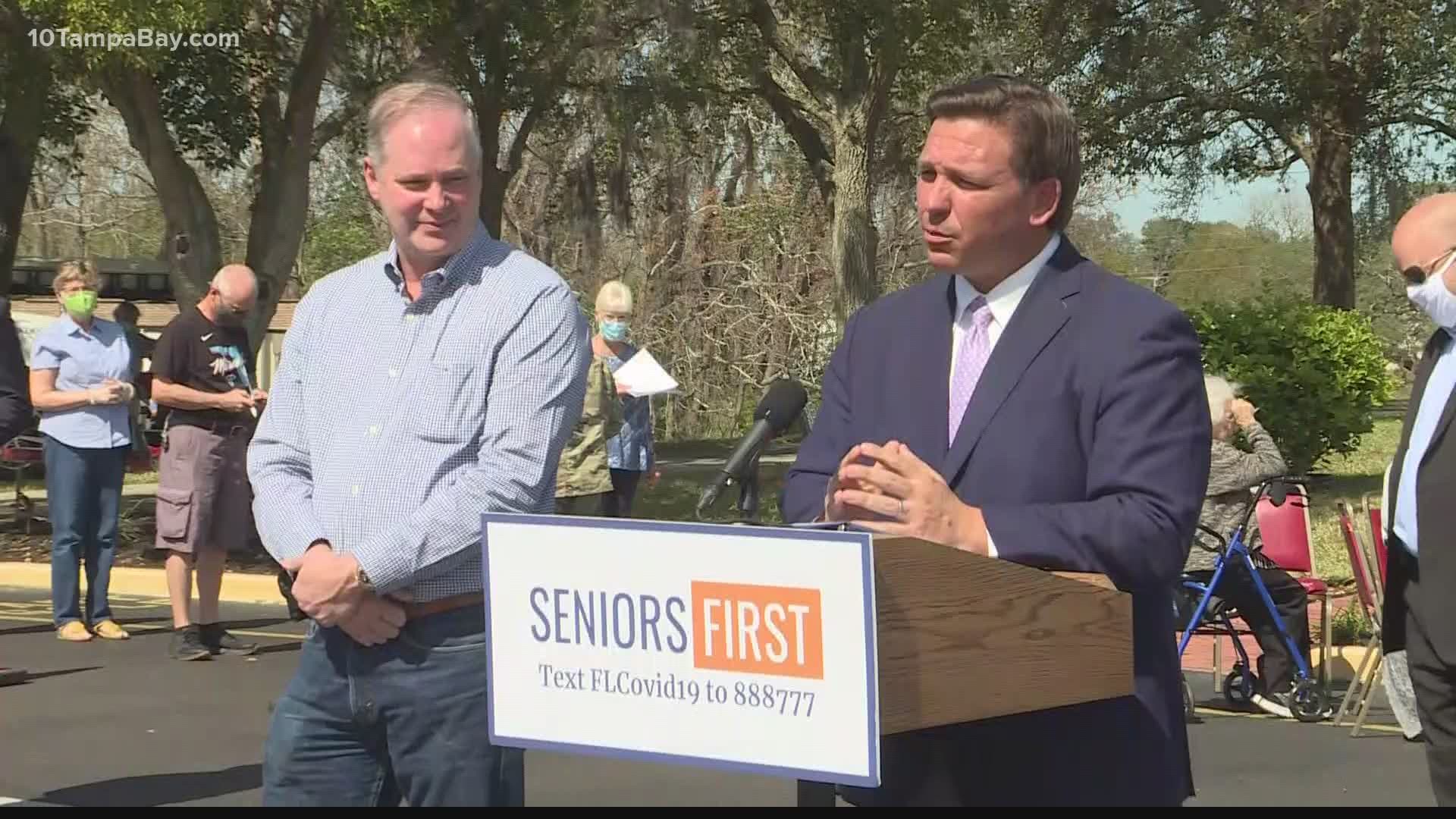 Florida Gov. Ron DeSantis continues to face criticism after a decision last week to vaccinate 3,000 people in a wealthy and predominately white community in Manatee