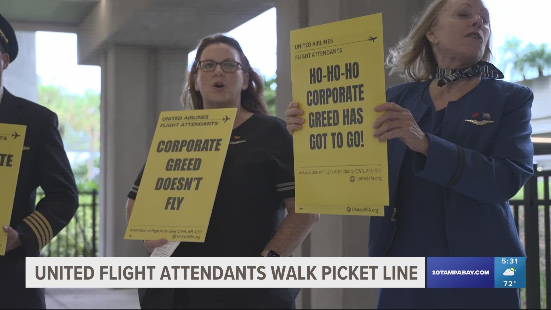 United Airlines flight attendants at TPA demanding new contract