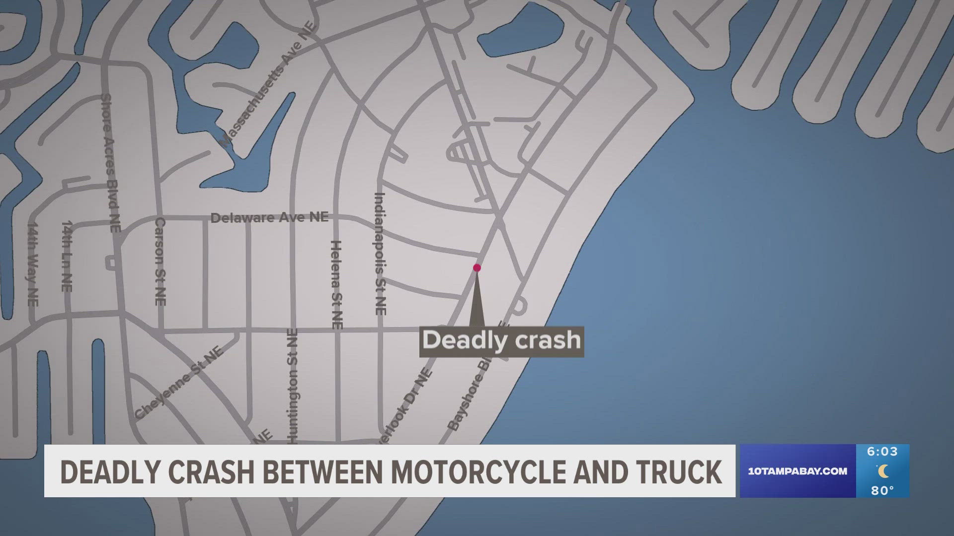 The crash happened around 12:40 a.m. Sunday and the motorcyclist died at the scene.