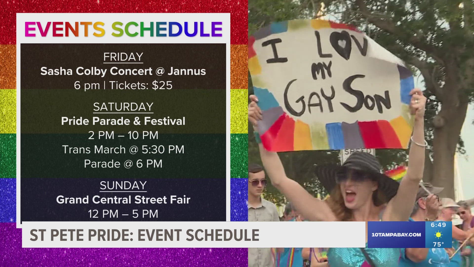 The St. Pete Pride Parade is set for 6 p.m. on June 22.