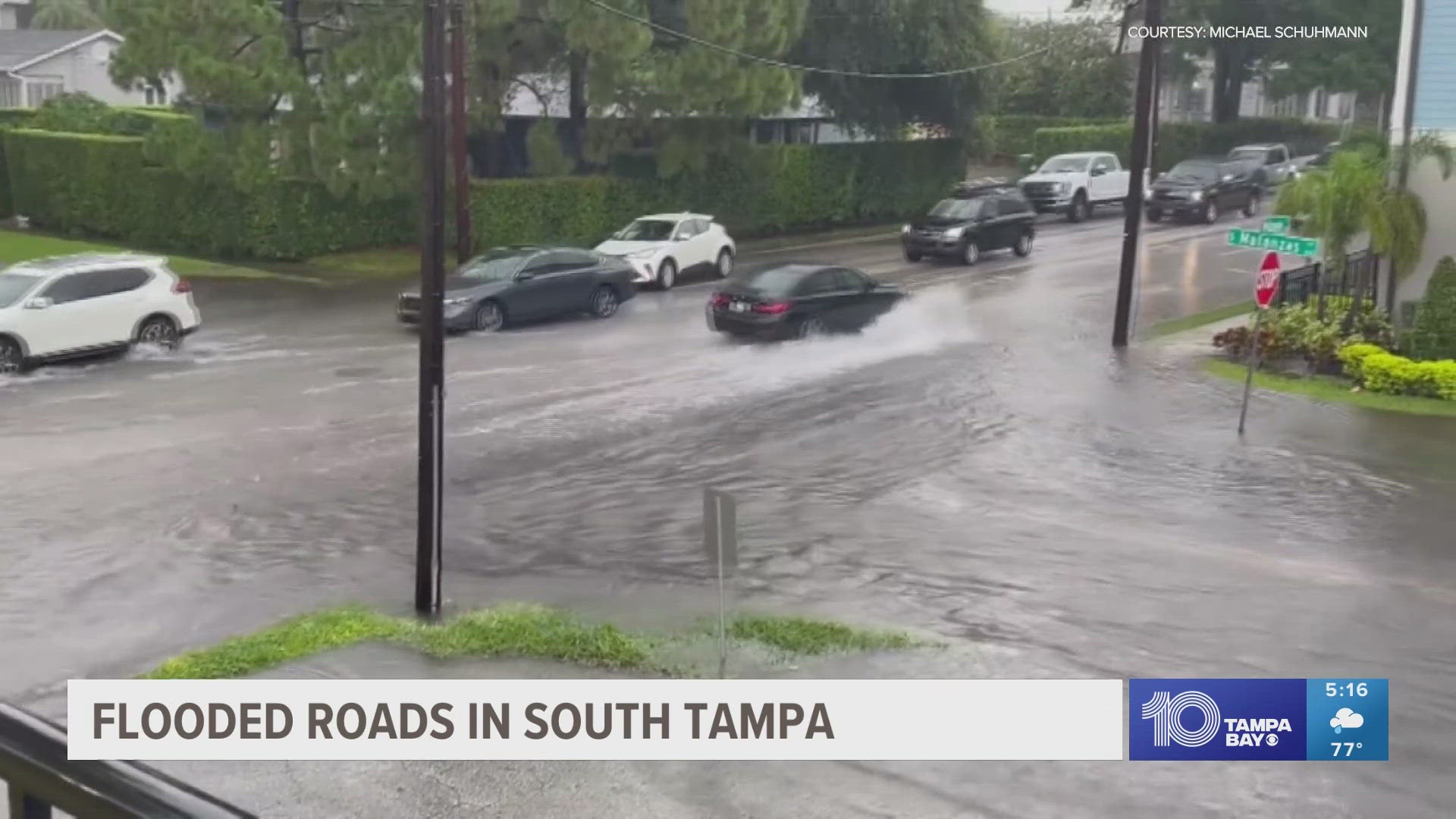 A flood advisory was issued after 2-3 inches of rain fell in a short amount of time.