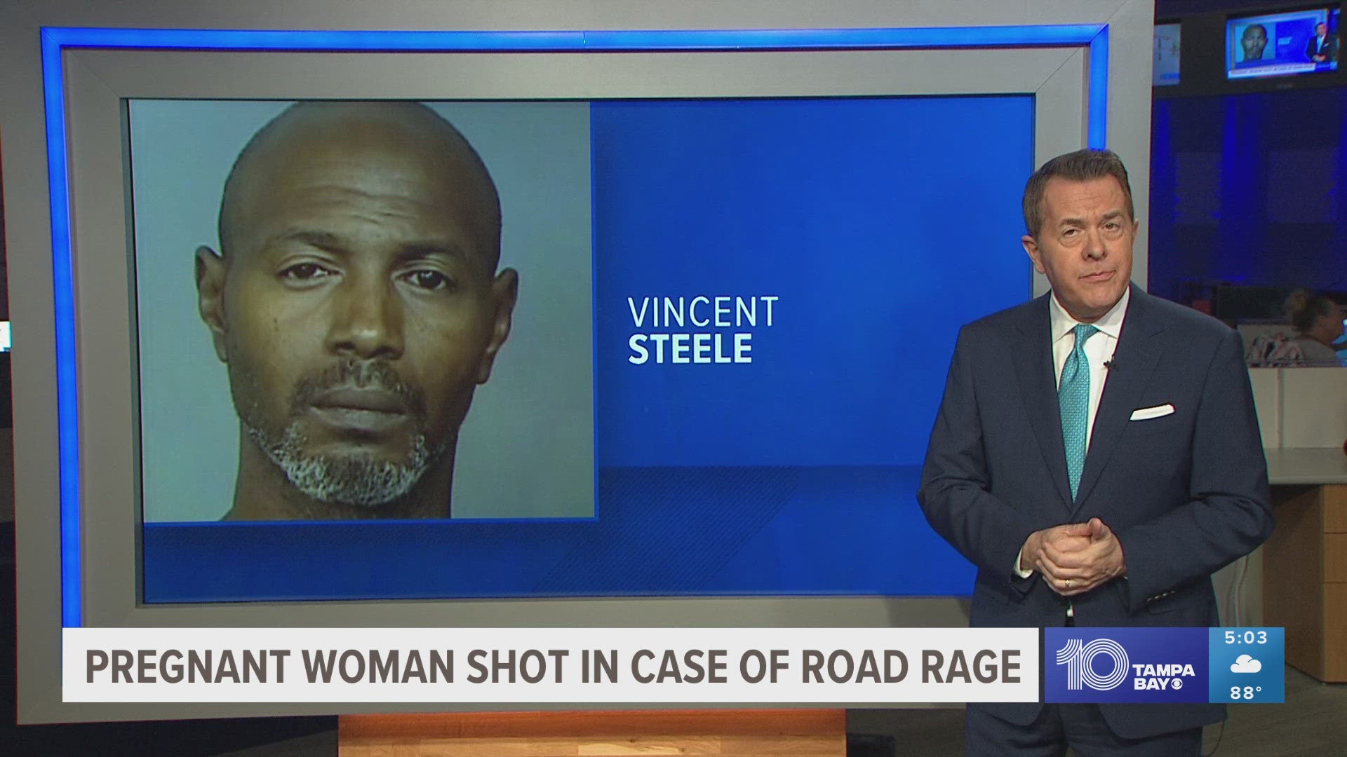 Vincent Steele is accused of shooting a pregnant woman in a case of road rage in Manatee County.