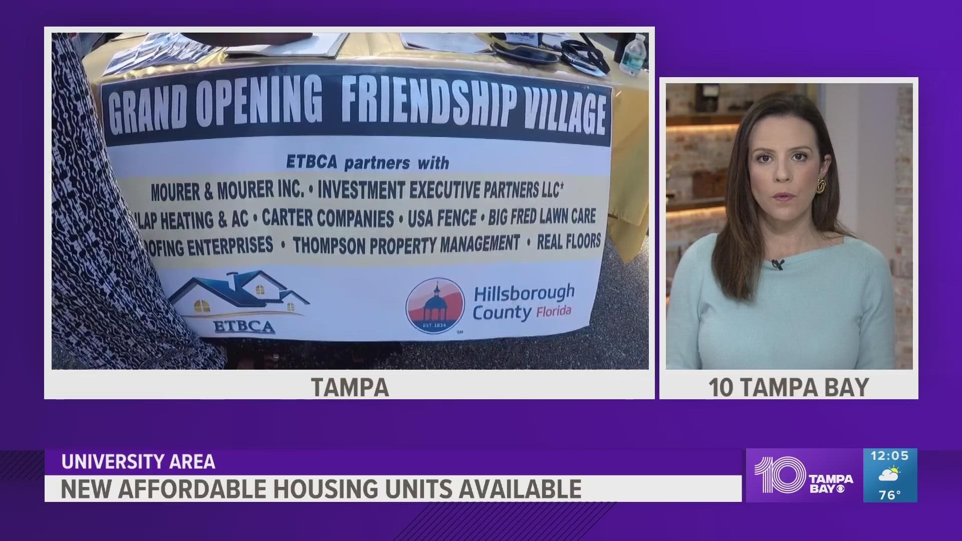 Hillsborough county leaders presented the ribbon cutting of "friendship village."