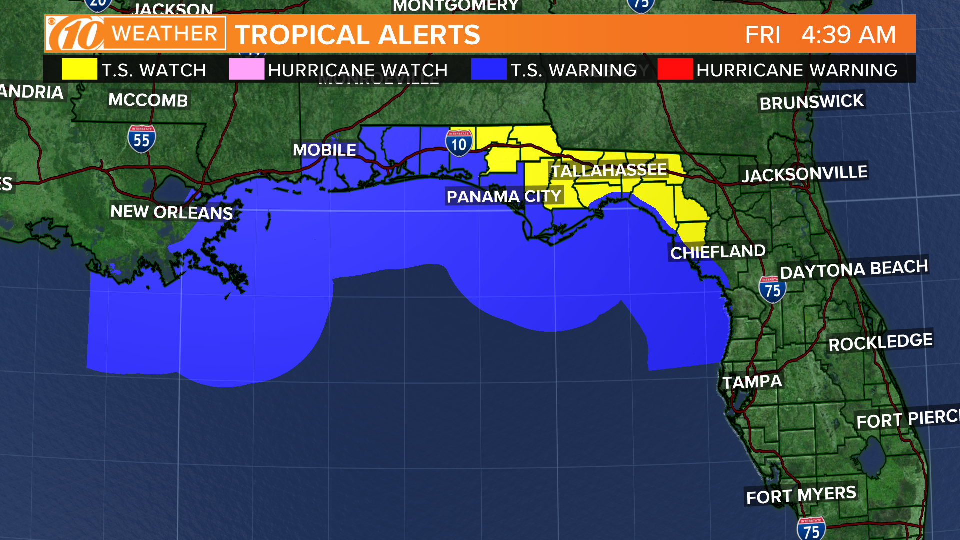 There are tropical watches and warnings along Gulf Coast states, including the Florida Panhandle and into the Tampa Bay area.