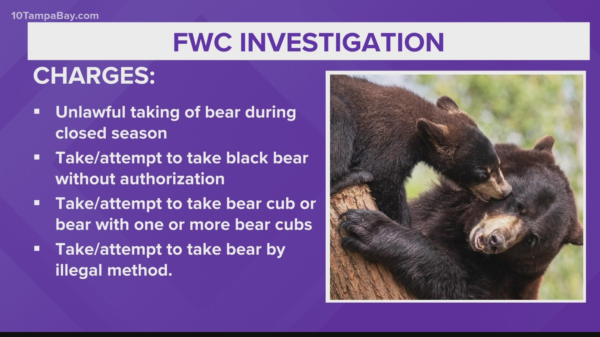 "The deliberate shooting of these two bears is unacceptable and will not be tolerated," the FWC said.