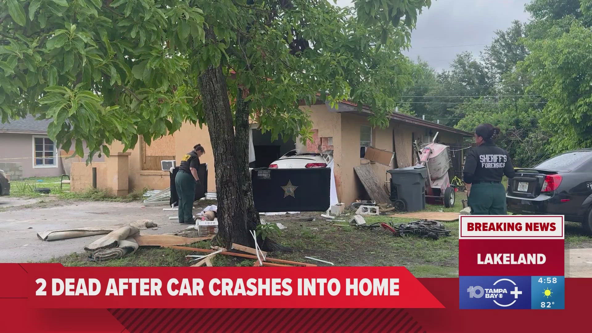 The crash happened Monday afternoon at a home on Pirates Way.