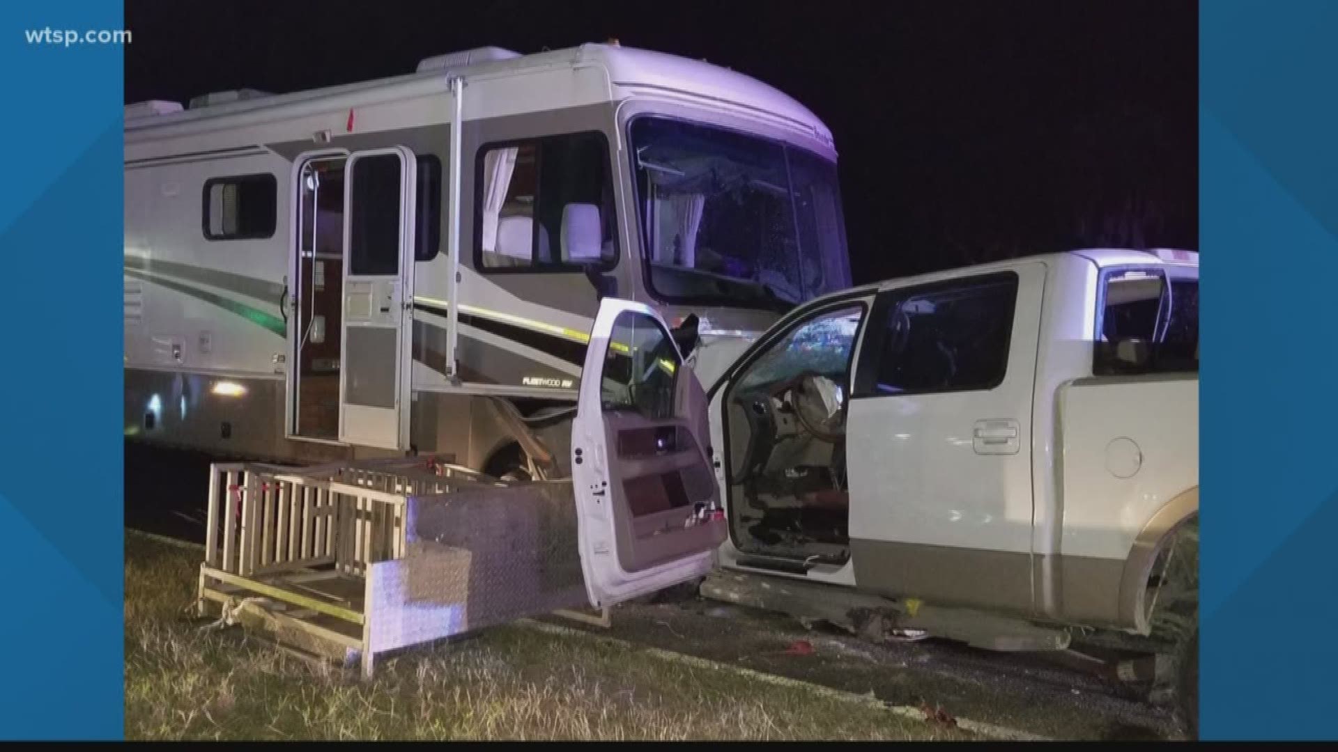 Wrongway RV crash leaves man in serious condition