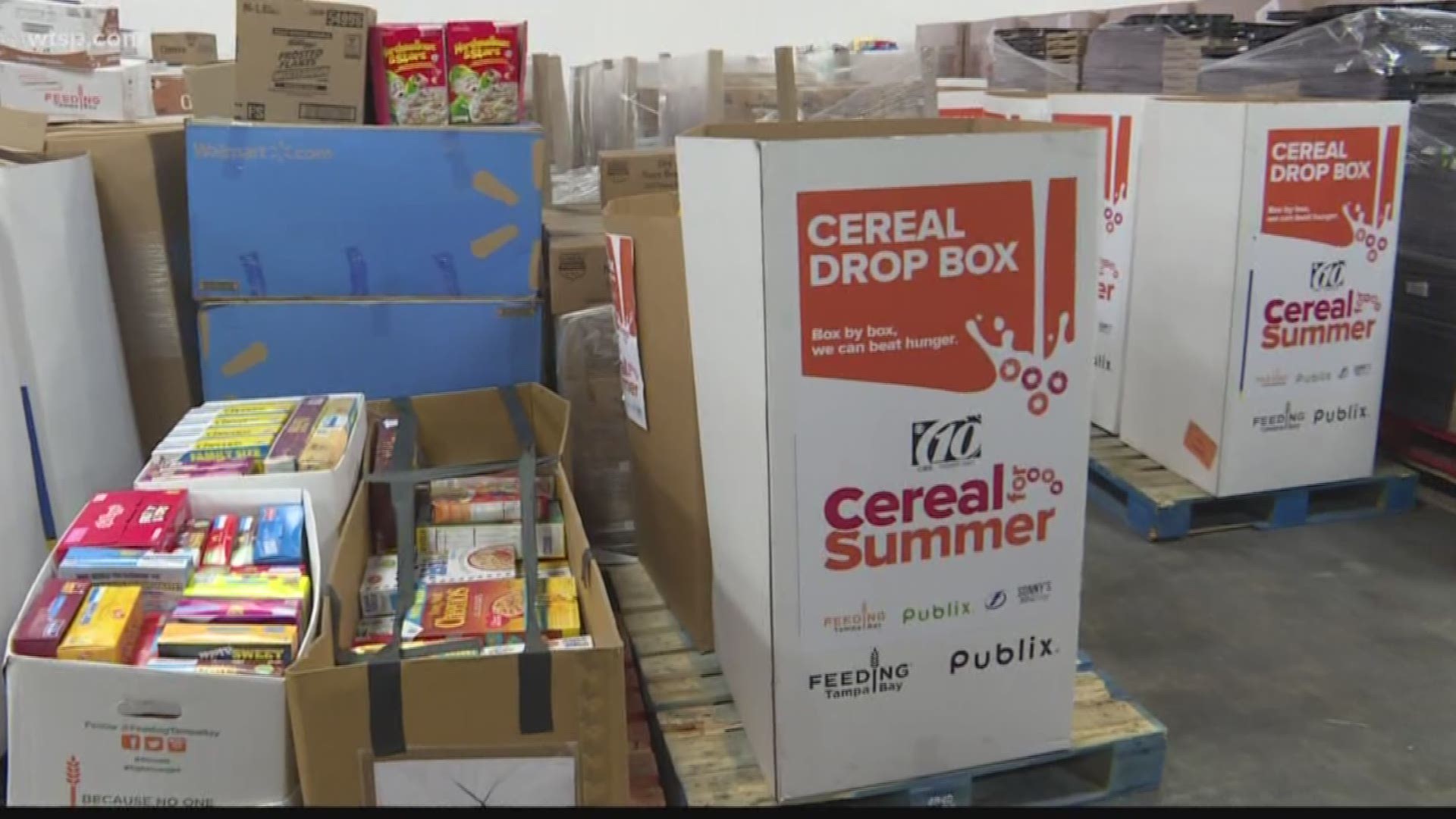 Take a look at all this food: 805,000 meals will be served to the community thanks to your donations to Cereal for Summer. Feeding Tampa Bay will distribute the cereal to food pantries in a 10-county area.