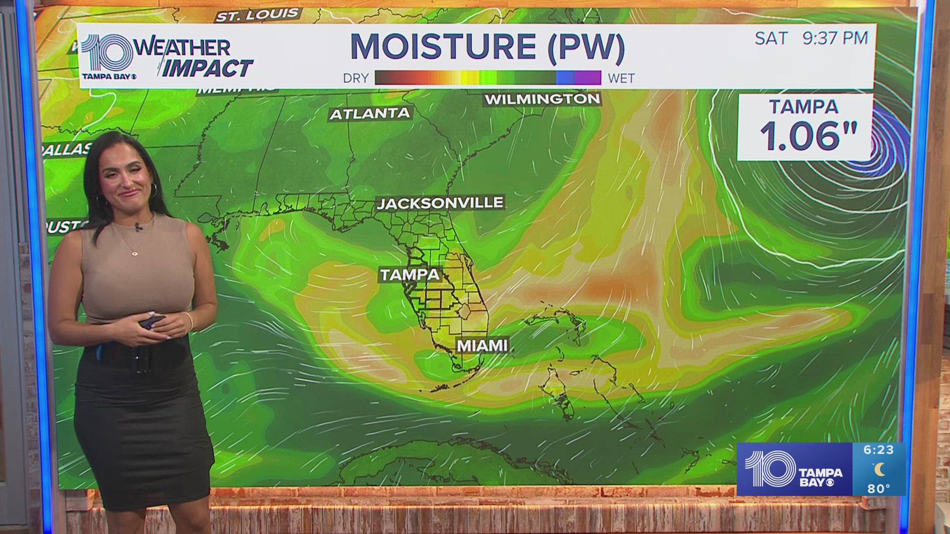 The storm looks like it's headed north toward Bermuda put will push dry air toward the Tampa Bay area.