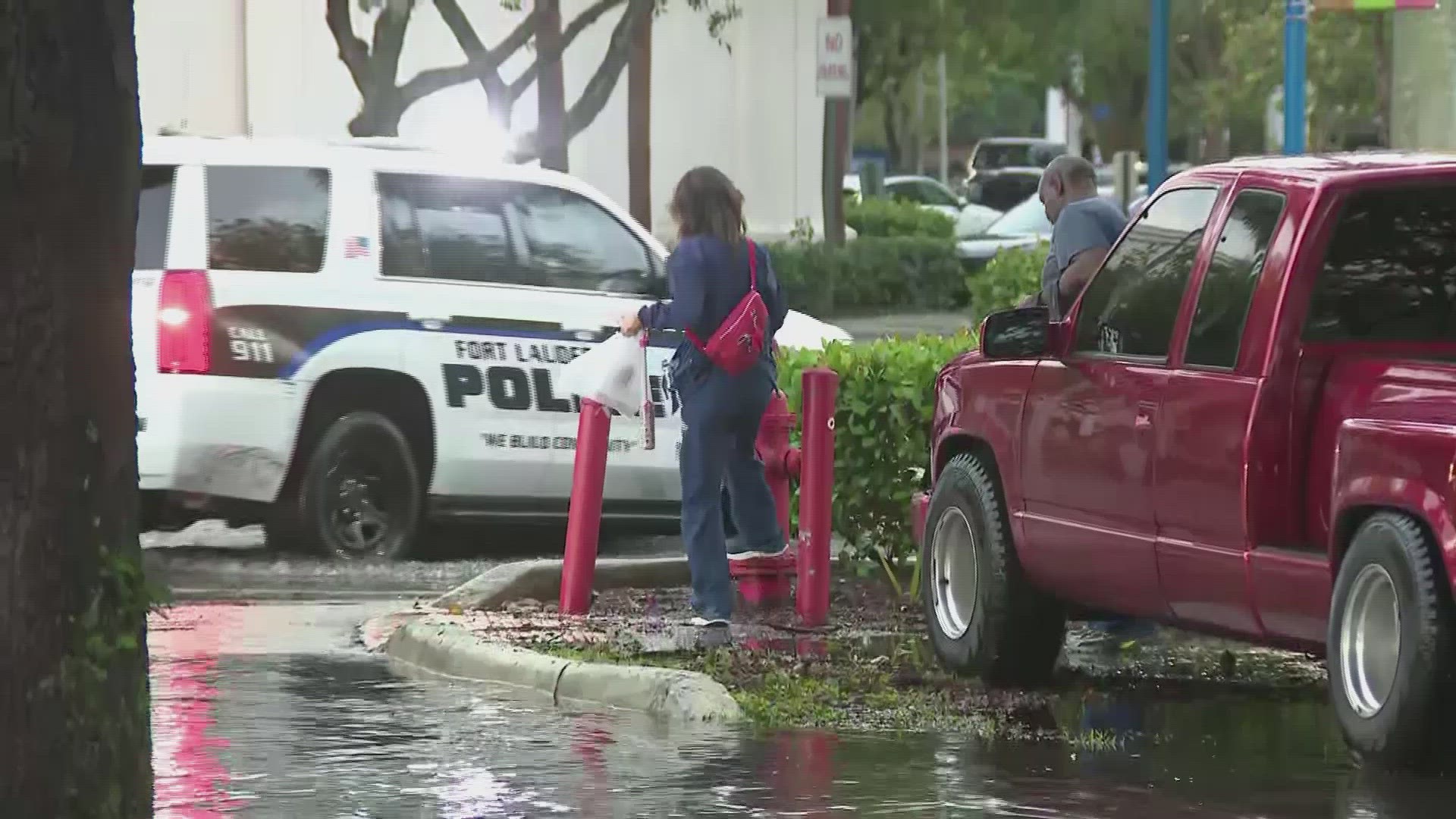 The city of Fort Lauderdale released a statement Wednesday evening urging residents and visitors to stay off the roads until the water has subsided.