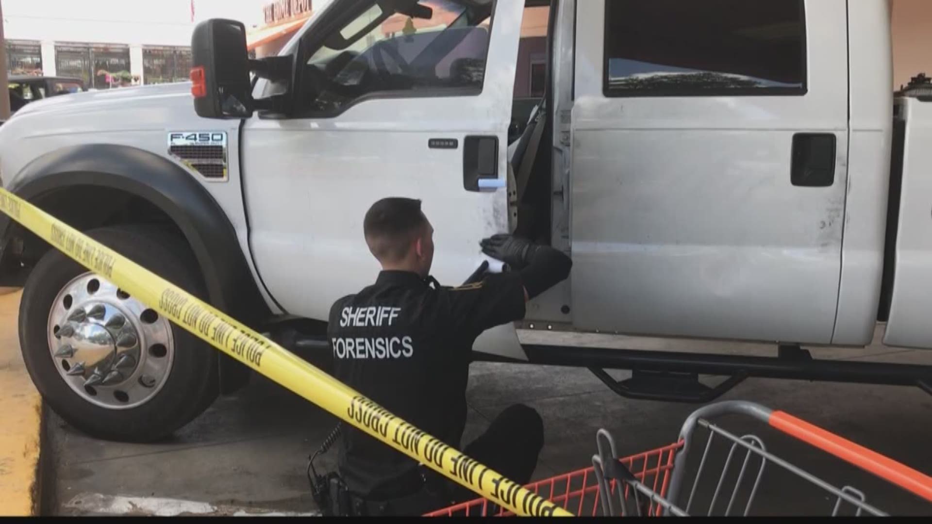 A hammer-wielding carjacker is on the run, and police aren't too sure where he's going next.

Officers responded just after 11 a.m. Wednesday to the Home Depot store on Gulf to Bay Boulevard, where they say a man stole a hammer.

He took off and tried to carjack a white Ford pick-up truck. The victim fought him off, and the suspect swiped a 2007 silver Dodge 3500 Megacab truck.