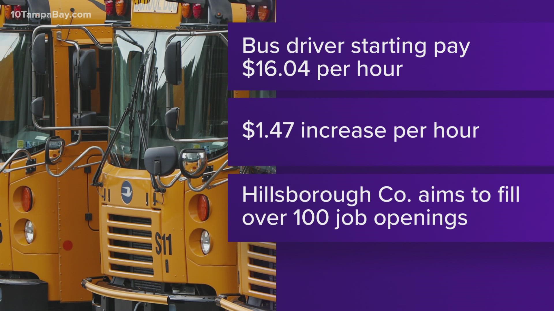 If it passes, bus drivers in Hillsborough will now get $16.04 per hour instead of the former $14.57.