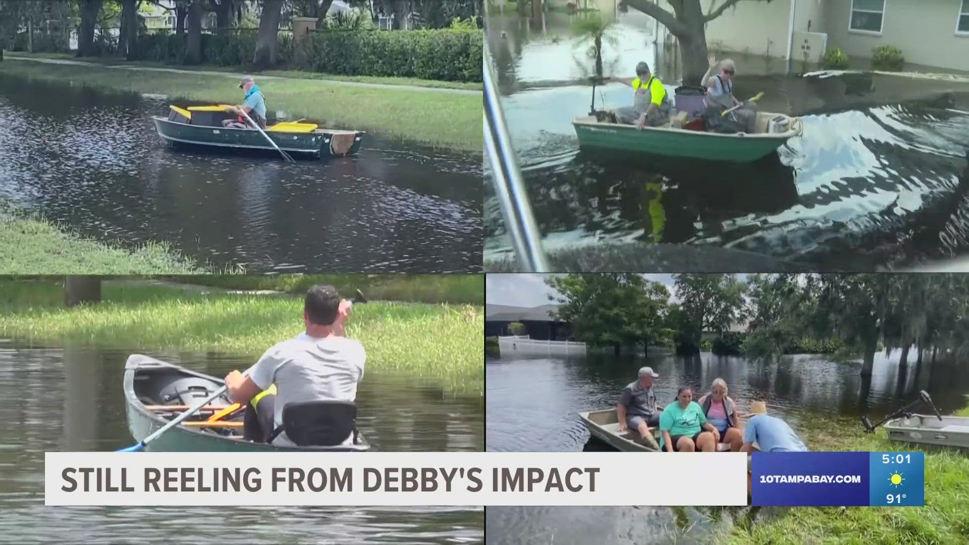 Sarasota residents are still struggling with flooding from Debby and wondering if it will go down. County officials are waiting to see if it'll go down on its own.