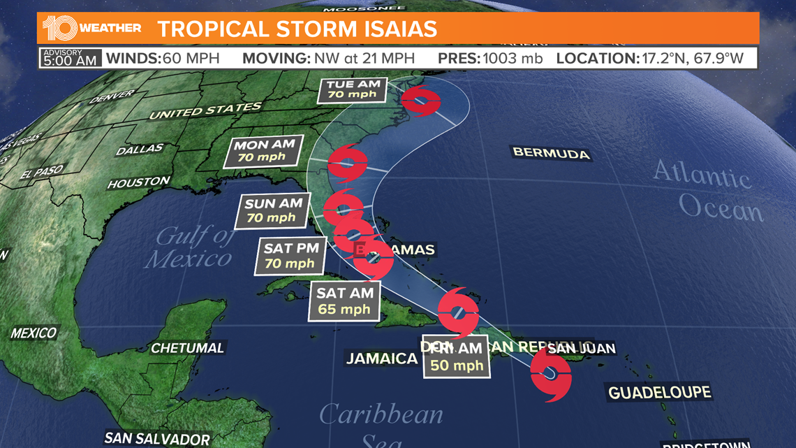 Tracking Tropical Storm Isais and the latest on COVID-19 | wtsp.com