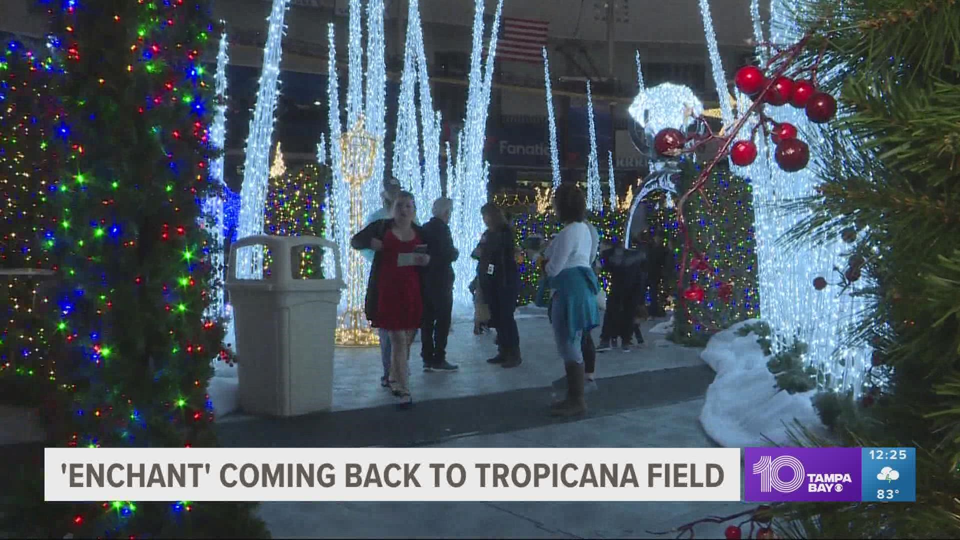 This winter, Enchant will roll out more than four million dazzling lights and a 100-foot-tall holiday tree for the third year in a row in St. Petersburg.
