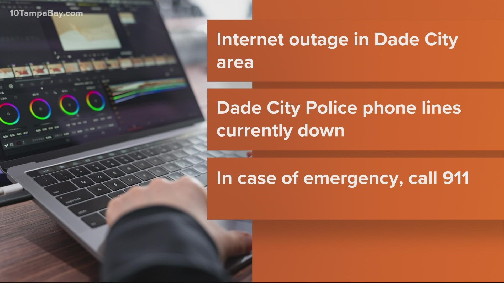 The outage is impacting the police department's phone lines.