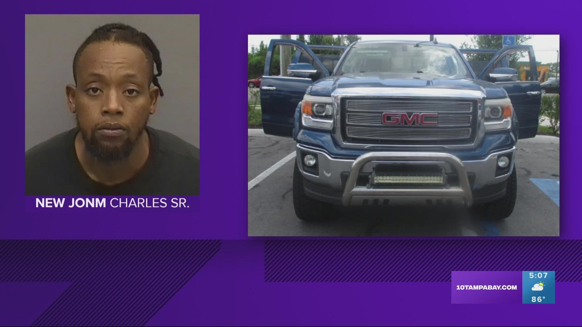 In his pick-up truck, authorities say they found false badges and identification cards.