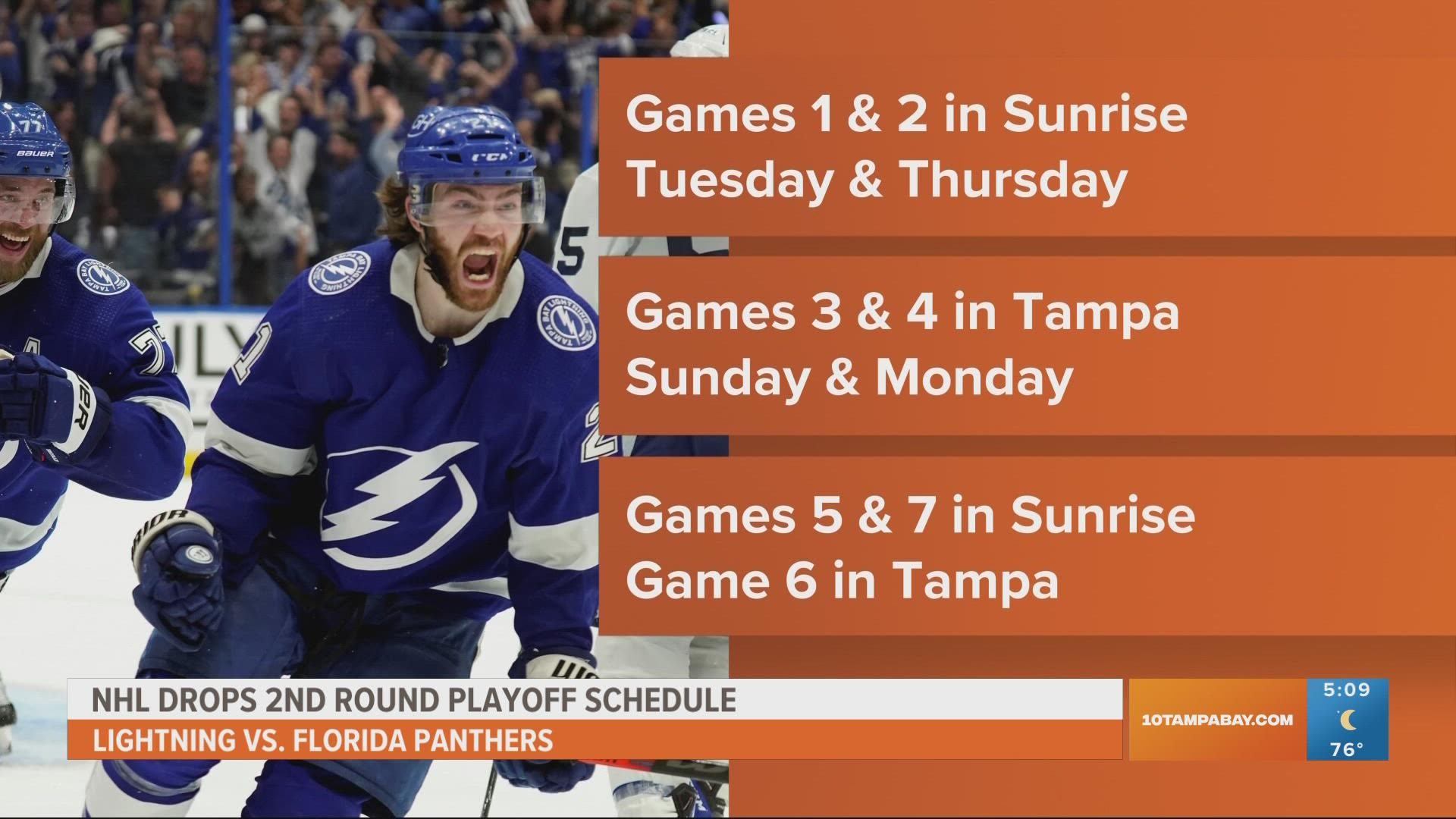 Schedule: Tampa Bay Lightning vs Florida Panthers NHL playoffs